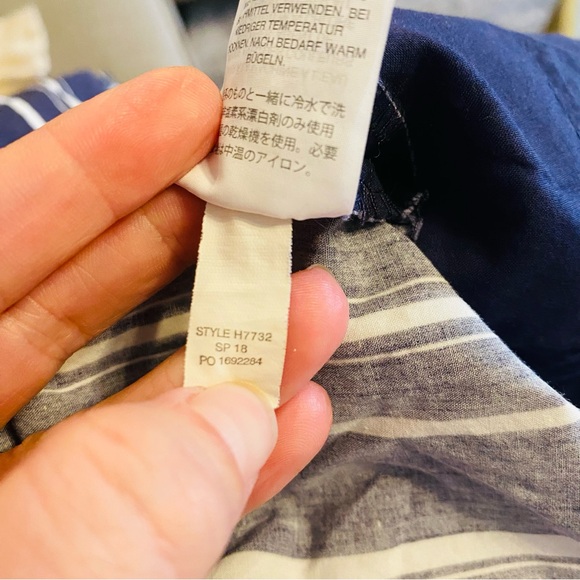 J.CREW P-Striped Wide Leg Cropped Pant Navy Blue WQ3736 - Picture 6 of 6